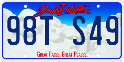 SD license plate 98TS49