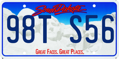 SD license plate 98TS56