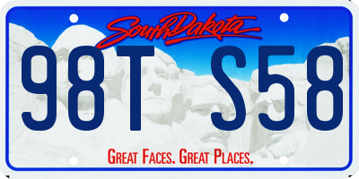 SD license plate 98TS58