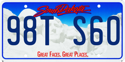 SD license plate 98TS60