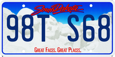 SD license plate 98TS68
