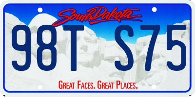 SD license plate 98TS75