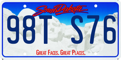 SD license plate 98TS76