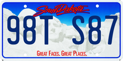 SD license plate 98TS87