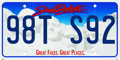 SD license plate 98TS92