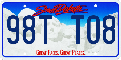 SD license plate 98TT08