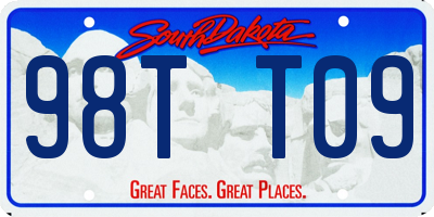 SD license plate 98TT09