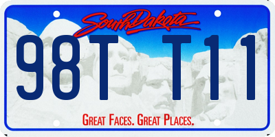 SD license plate 98TT11