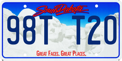 SD license plate 98TT20