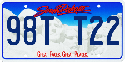 SD license plate 98TT22