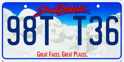 SD license plate 98TT36