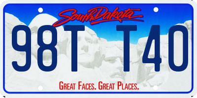 SD license plate 98TT40