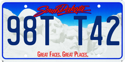 SD license plate 98TT42