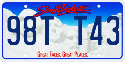 SD license plate 98TT43