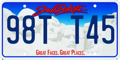 SD license plate 98TT45
