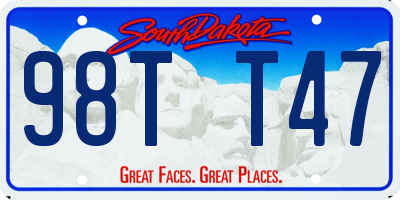 SD license plate 98TT47