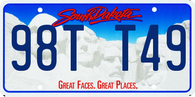 SD license plate 98TT49