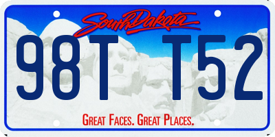 SD license plate 98TT52