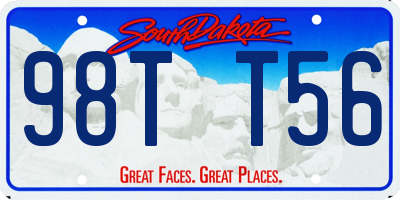 SD license plate 98TT56