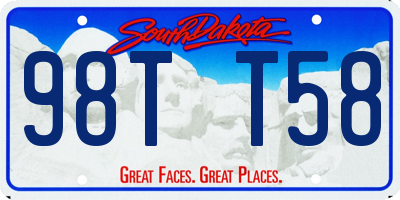 SD license plate 98TT58