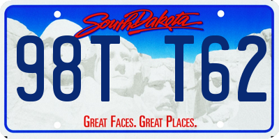 SD license plate 98TT62