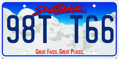 SD license plate 98TT66