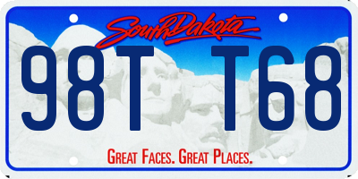 SD license plate 98TT68