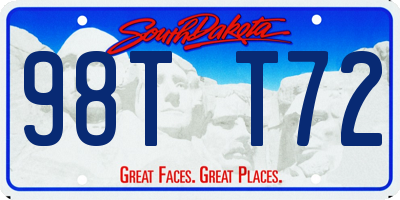 SD license plate 98TT72