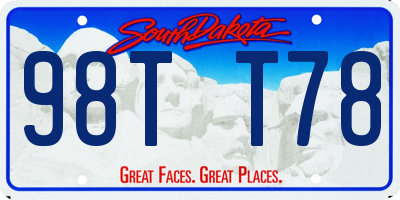 SD license plate 98TT78