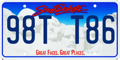 SD license plate 98TT86
