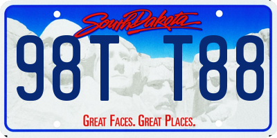 SD license plate 98TT88
