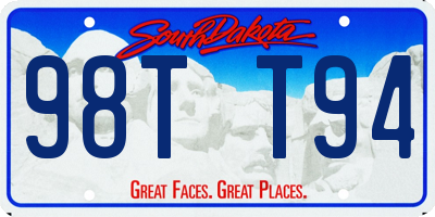 SD license plate 98TT94