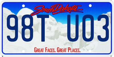 SD license plate 98TU03