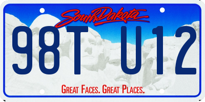 SD license plate 98TU12