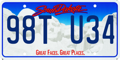 SD license plate 98TU34
