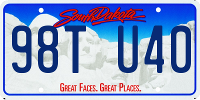 SD license plate 98TU40
