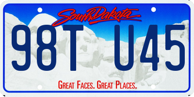 SD license plate 98TU45