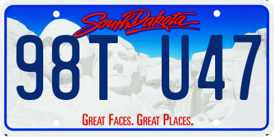 SD license plate 98TU47