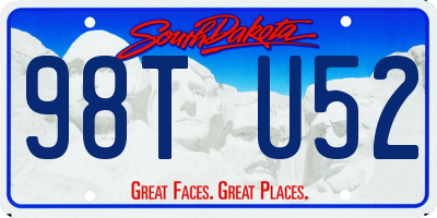 SD license plate 98TU52