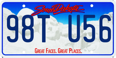 SD license plate 98TU56