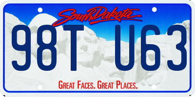 SD license plate 98TU63