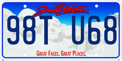 SD license plate 98TU68