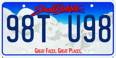 SD license plate 98TU98