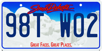 SD license plate 98TW02