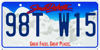 SD license plate 98TW15
