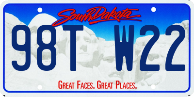 SD license plate 98TW22