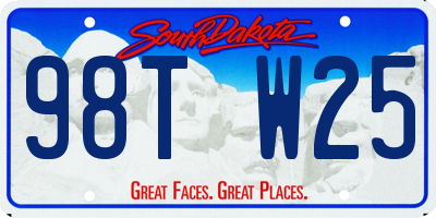 SD license plate 98TW25