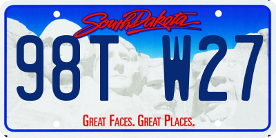 SD license plate 98TW27