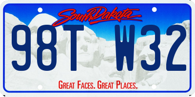 SD license plate 98TW32