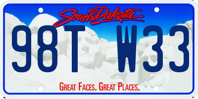 SD license plate 98TW33